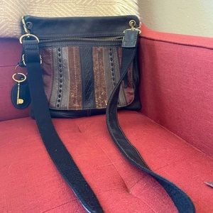 Fossil Vintage Striped Patchwork Crossbody